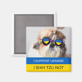 Aimant I support Ukraine I Shih Tzu Not Heart flag (Recto/Verso)