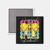 Aimant I Survived 67 Days Of School Coquette Bow Student  (Recto/Verso)