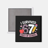 Aimant I Survived 67 Days Of School Funny Meme Student Te (Recto/Verso)
