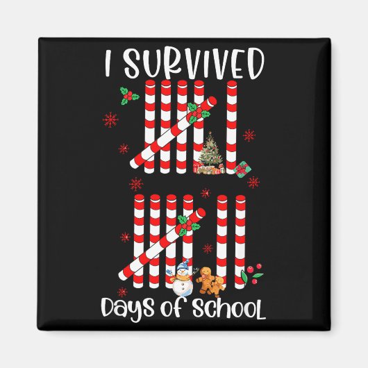 Aimant I Survived 67 Days Of School Funny Six Seven Xmas  (Devant)