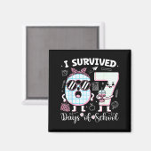 Aimant I Survived 67 Days Of School Teacher Student Leopa (Recto/Verso)