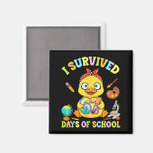 Aimant I Survived Six Seven Days Of School Cute Duck Stud (Recto/Verso)