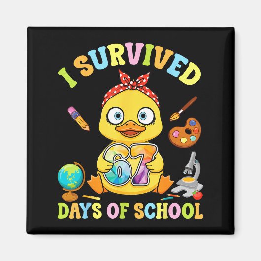 Aimant I Survived Six Seven Days Of School Cute Duck Stud (Devant)