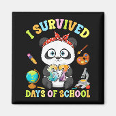 Aimant I Survived Six Seven Days Of School Cute Panda Stu (Devant)