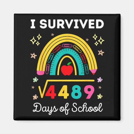 Aimant I Survived Square Root 4489 67 Days Of School Math (Devant)
