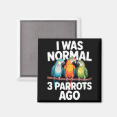 Aimant I Was Normal 3 Parrots Ago Funny Bird Lover Casual (Recto/Verso)