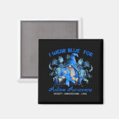 Aimant I Wear Blue for Autism Aware Accept (Recto/Verso)
