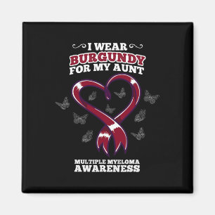 Aimant I Wear Burgundy Aunt Multiple Myeloma Aware Bl