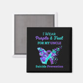 Aimant I Wear Purple and Teal for My Uncle Suicide Preven (Recto/Verso)