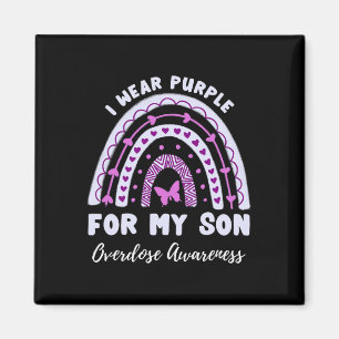 Aimant I Wear Purple For My Son Overdose Awareness Rainbo