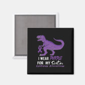 Aimant I Wear Purple For Sister Dinosaur Epilepsy Awarene (Recto/Verso)