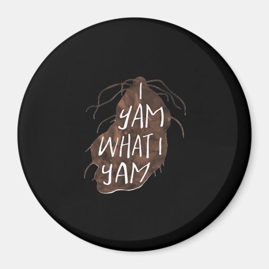 Aimant I Yam What I Yam - Conception de jeu de mots (Devant)
