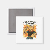 Aimant I Yam What I Yam Popeye Citation de dessin classiq (Recto/Verso)