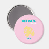 Aimant Ibiza, Espagne Travel Art, Preppy, Rose (Recto/Verso)