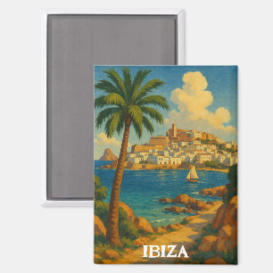 Aimant Ibiza vintage Voyage Rétro Baléares