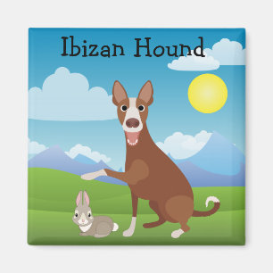 Aimant Ibizan Hound Podenco Bunny Love