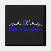 Aimant Ibm Awareness Blue Ribbon Love Heartbeat Support Q (Devant)