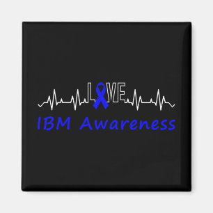 Aimant Ibm Awareness Blue Ribbon Love Heartbeat Support Q