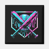 Aimant Ice Cream Baseball Drip Home Plate Bats Cool For B (Devant)