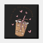 Aimant Iced Coffee Quote Saying Sarcastic Nk Girly Bow He (Devant)