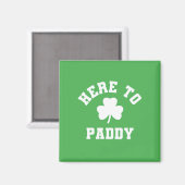 Aimant Ici à Paddy Funny Shamrock de la Saint Patrick (Recto/Verso)
