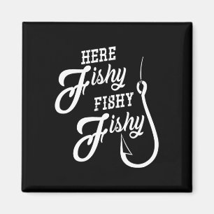 Aimant Ici Poisson Poisson Drôle Cadeau de Pêche Bonne Ch