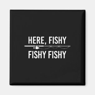 Aimant Ici Poisson Poisson Drôle Pêche Papa Pêcheur Pêche