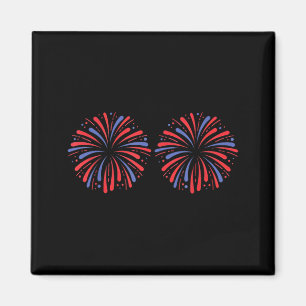 Aimant Ici pour le feu d'artifice 4 juillet USA drôle