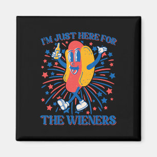 Aimant Ici Pour Les Wieners Hot Dog Drôle 4 juillet