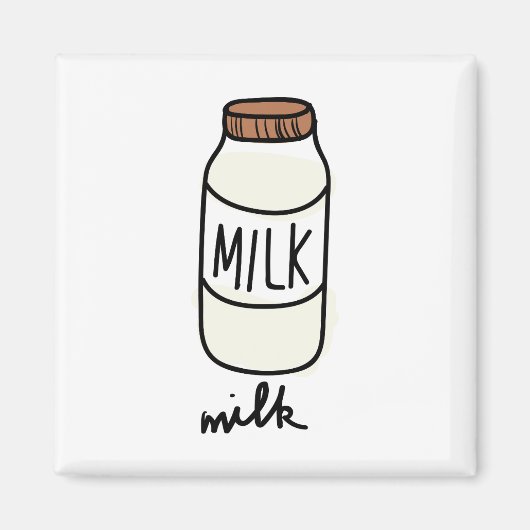Aimant Icône Bouteille de lait (Devant)