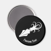 Aimant Icône de calmar blanc (Recto/Verso)