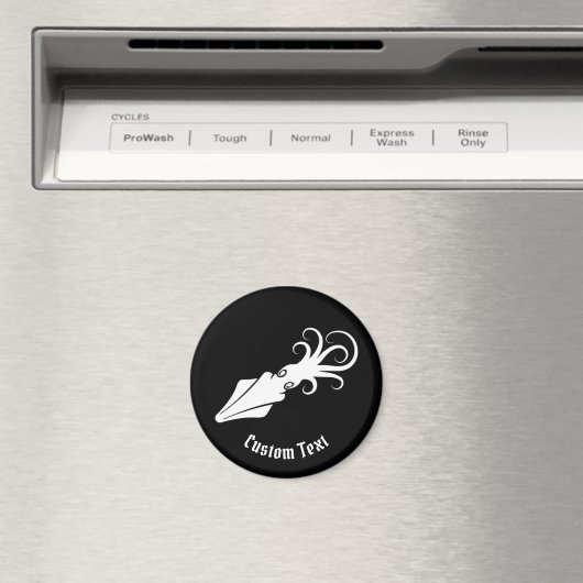 Aimant Icône de calmar blanc (In Situ (Lave-vaisselle))