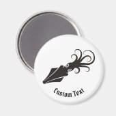 Aimant Icône de calmar noir (Recto/Verso)