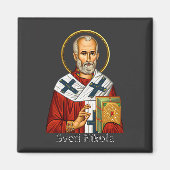 Aimant Icône de la lettre serbe orthodoxe Saint-Nicolas (Devant)