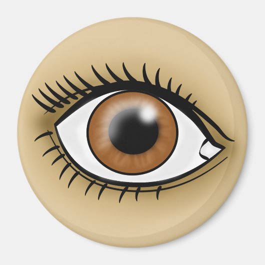 Aimant Icône de l'oeil Brown (Devant)