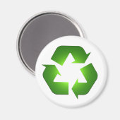 Aimant Icône de recyclage vert en 3D (Recto/Verso)