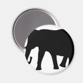 Aimant icône d'éléphant noir (Recto/Verso)