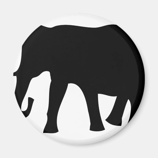 Aimant icône d'éléphant noir (Devant)