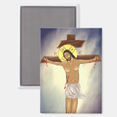 Aimant Icône du Christ en croix (Recto/Verso)