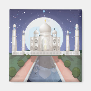 Aimant icône du monde indien logo affiche de voyage