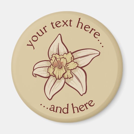 Aimant Icône Fleur Vanille (Devant)