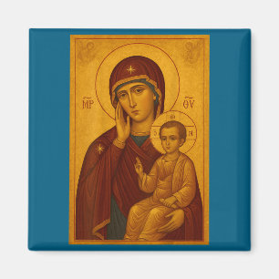 Aimant Icône orthodoxe de la Théotokos et de l'enfant Jés