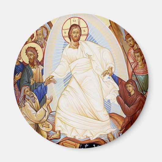 Aimant Icône orthodoxe de l'Anastasis Résurrection (Devant)