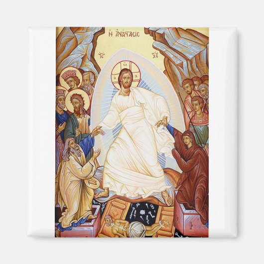 Aimant Icône orthodoxe de l'Anastasis Résurrection (Devant)