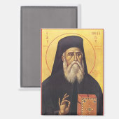 Aimant Icône orthodoxe de Saint Nectarios d'Égine (Recto/Verso)