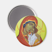 Aimant Icône Orthodoxe Vierge de l'aimant de baiser doux (Recto/Verso)