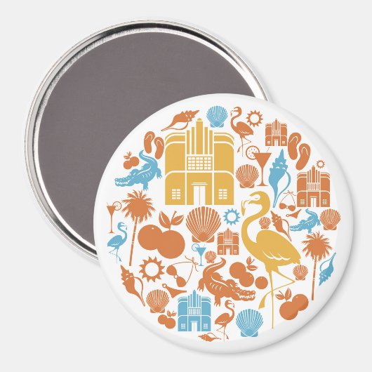 Aimant Icônes de Floride (Recto/Verso)