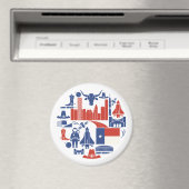 Aimant Icônes de Houston Texas (In Situ (Lave-vaisselle))