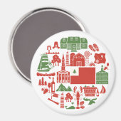 Aimant Icônes de la Nouvelle-Angleterre (Recto/Verso)