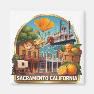 Aimant Icônes de voyage à Sacramento en Californie